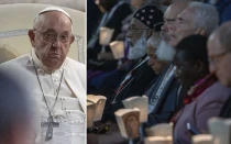 El Papa Francisco y algunos participantes de la oración ecuménica del Sínodo de la Sinodalidad.