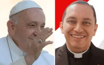 El Papa Francisco y el obispo electo de la Diócesis de Palmira, P. Rodrigo Gallego Trujillo.