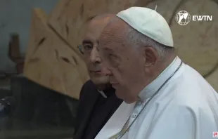 El Papa Francisco en el encuentro con sacerdotes jóvenes de Roma. Crédito: EWTN News