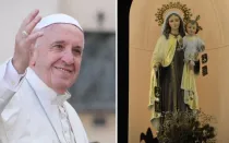 El Papa Francisco y la Virgen del Carmen.