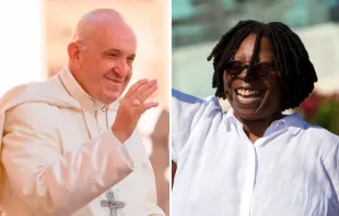 El Papa Francisco y Whoopi Goldberg Crédito: María Testino - ACI Prensa / Mark Taylor CC BY 2.0