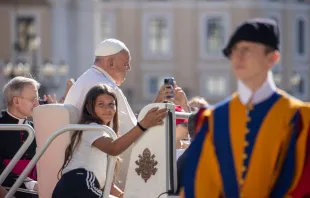 El Papa Francisco en la Audiencia General de este 12 de junio Crédito: Daniel Ibáñez/ EWTN News