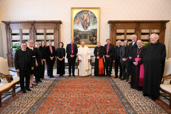 El Papa Francisco durante audiencia con luteranos