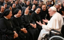 El Papa Francisco, durante un encuentro con religiosos en el Vaticano el 12 de agosto de 2024.