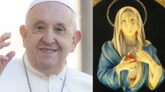 El Papa Francisco y la Virgen de las Lágrimas de Siracusa