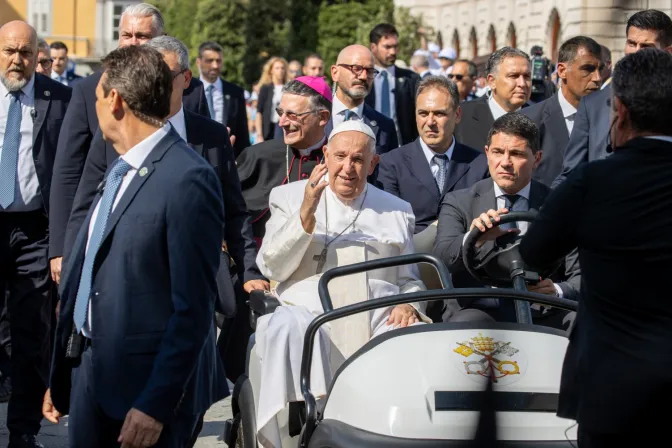 El Papa Francisco durante su visita a Trieste