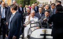 El Papa Francisco durante su visita a Trieste