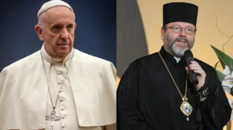 El Papa Francisco y el arzobispo mayor Sviatoslav Shevchuk.