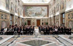 El Papa Francisco en la audiencia con los periodistas del Vaticano este 22 de enero Crédito: Vatican Media