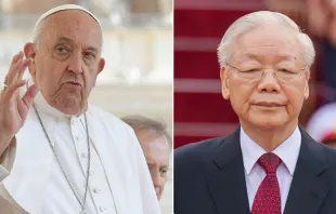 El Papa Francisco y Nguyen Phu Trong Crédito: Vatican Media/ Dominio público