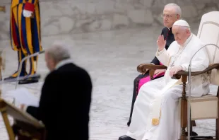 El Papa Francisco en audiencia con los miembros del Camino Neocatecumenal. Crédito: Daniel Ibáñez / ACI Prensa. 