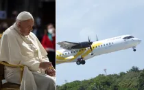 Papa Francisoc rezando el Rosario en la Basílica de San Pedro, Capilla Gregoriana. / La aeronave involucrada en el accidente, fotografiada en noviembre de 2023.