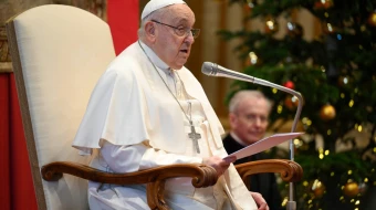 El Papa Francisco durante la audiencia al cuerpo diplomático