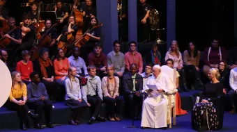 Papa Francisco dio un discurso en la Université Catholique de Louvain, en Bélgica.