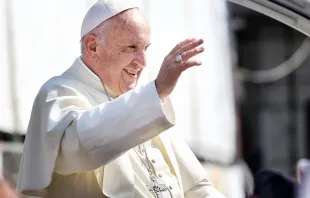 El Papa Francisco saluda a los peregrinos en las calles del Vaticano, 21 de junio de 2015. Crédito: mikedotta - Shutterstock