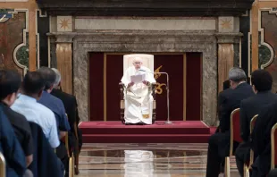 Papa Francisco en la audiencia con los claretianos. Foto: Vatican Media 