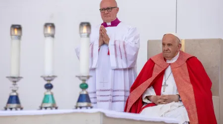 El Papa Francisco celebra la Misa de Víspera de Pentecostés en Verona.