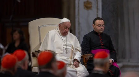 El Papa Francisco durante el rezo del rosario por la paz en Tierra Santa el 6 de octubre