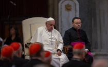 El Papa Francisco durante el rezo del rosario por la paz en Tierra Santa el 6 de octubre