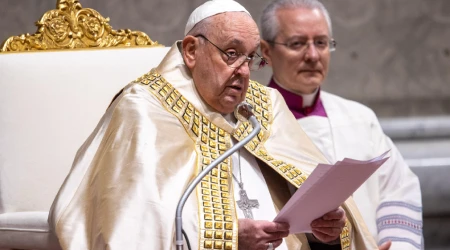 Papa Francisco en la celebración de las Vísperas y Te Deum de acción de gracias de fin de año 2024.