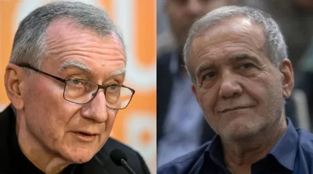 Cardenal Pietro Parolin y Masoud Pezeshkian.