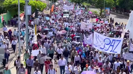 Iglesia Católica en Chiapas marcha por la paz y contra la violencia en México