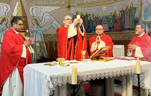 Celebración de Pentecostés en la parroquia de la Sagrada Familia de Gaza. Crédito: Patriarcado Latino de Jerusalén.
