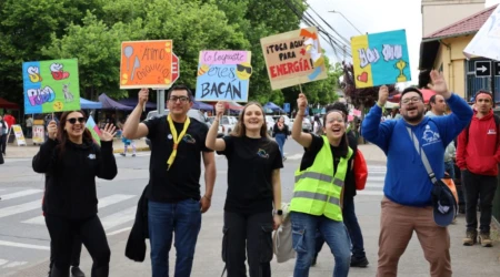 Jóvenes en la peregrinación a Yumbel