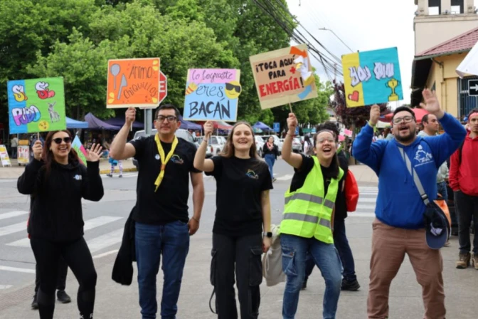 Jóvenes en la peregrinación a Yumbel