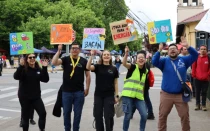 Jóvenes en la peregrinación a Yumbel