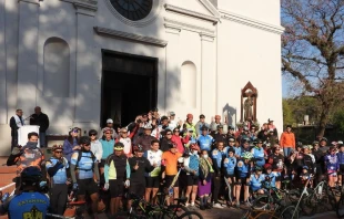 Peregrinos en bicicleta honran a Fray Mamerto Esquiú Crédito: Cortesía Favio Giménez