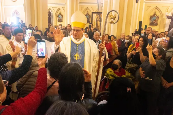 The Mass was celebrated by the Auxiliary Bishop of Bogotá, Mons. Alejandro Díaz García.  Credit: Eduardo Berdejo (ACI).