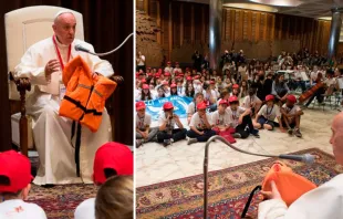 El Papa en el encuentro con los niños. Fotos: L'Osservatore Romano 