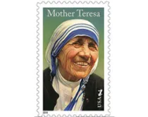La estampilla del servicio postal de EEUU en homenaje a la Madre Teresa