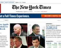 La portada de hoy del sitio web del New York Times (nytimes.com)