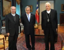 Los prelados y el presidente de Chile (foto iglesia.cl)