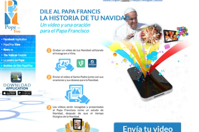 Envía una oración de Navidad al Papa Francisco por video