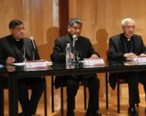 La rueda de prensa a cargo de tres obispos de México (foto CEM)