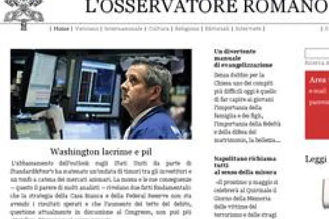 Diario vaticano L’Osservatore Romano lanza nuevo sitio web