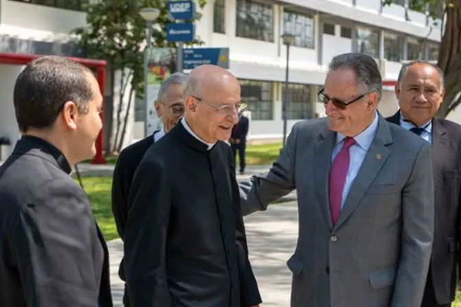 Mons. Fernando Ocáriz, Prelado del Opus Dei en su visita a la UDEP en Perú 09082024