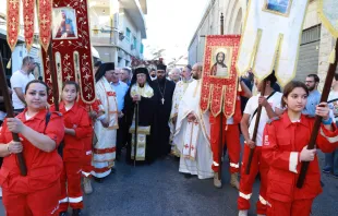 La procesión en Zahle (Líbano) en la Solemnidad del Corpus Christi, el 30 de mayo de 2024. Crédito: Marwan Semaan.