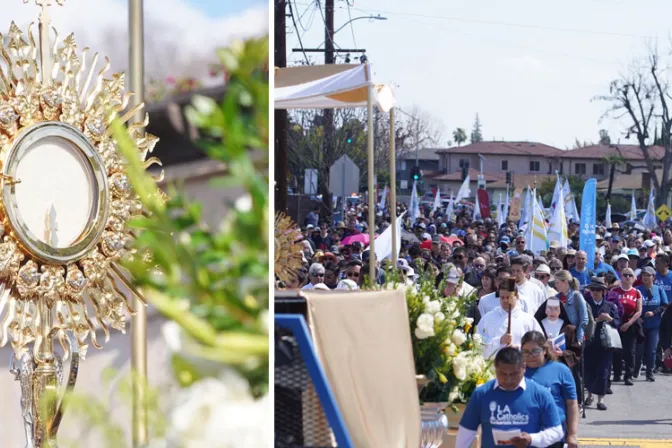 Masiva procesión eucarística en Los Ángeles por la Anunciación del Señor