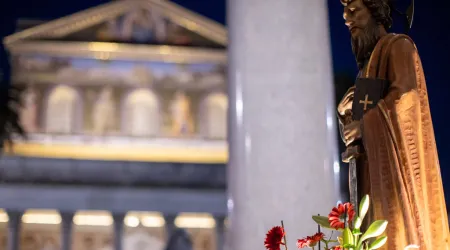 Imagen de San Pablo en la procesión de las cadenas del Apóstol en Roma 29062024