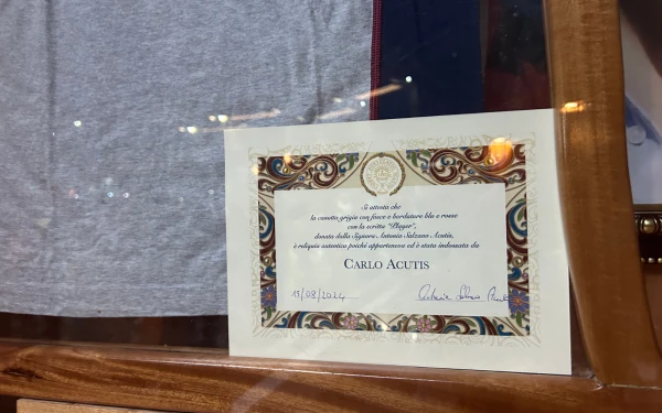 Relics of Carlo Acutis in the Basilica of Guadalupe. Credit: EWTN News