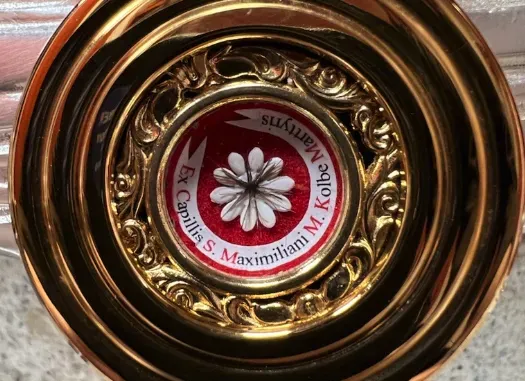 Relic of the beard of Saint Maximilian Kolbe, under the care of the Franciscan Missionaries of the Eternal Word. Credit: Brother John Therese