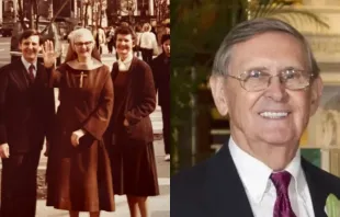 Richard DeGraff (a la izquierda, junto a la Madre Angélica a principios de 1981, y a la derecha) jugó un papel clave en el despegue de EWTN. Crédito: Fotos cortesía de la familia DeGraff.