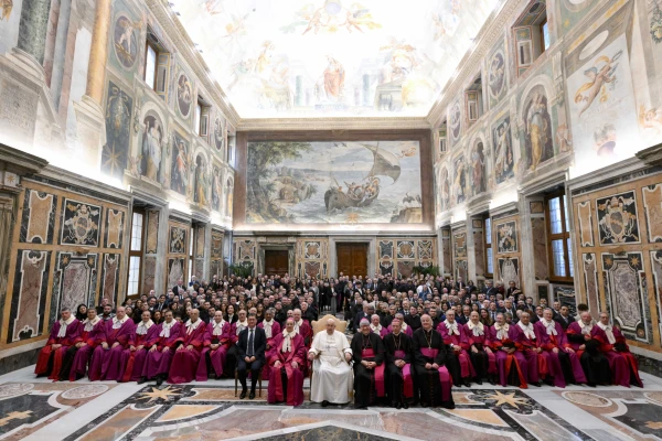 Pope Francis at the hearing on the occasion of the inauguration of the judicial year. Credit: Vatican average