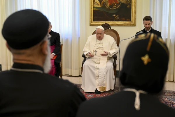 All present prayed together the Creed Niceno, each in their own language. Credit: Vatican average