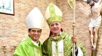 Mons. Rolando Álvarez junto a Mons. Silvio Báez, obispos exiliados de Nicaragua.