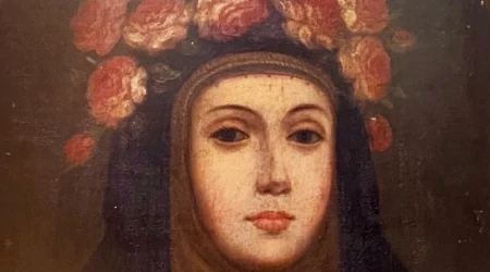 Pintura de Santa Rosa de Lima en la capilla del Monasterio donde murió